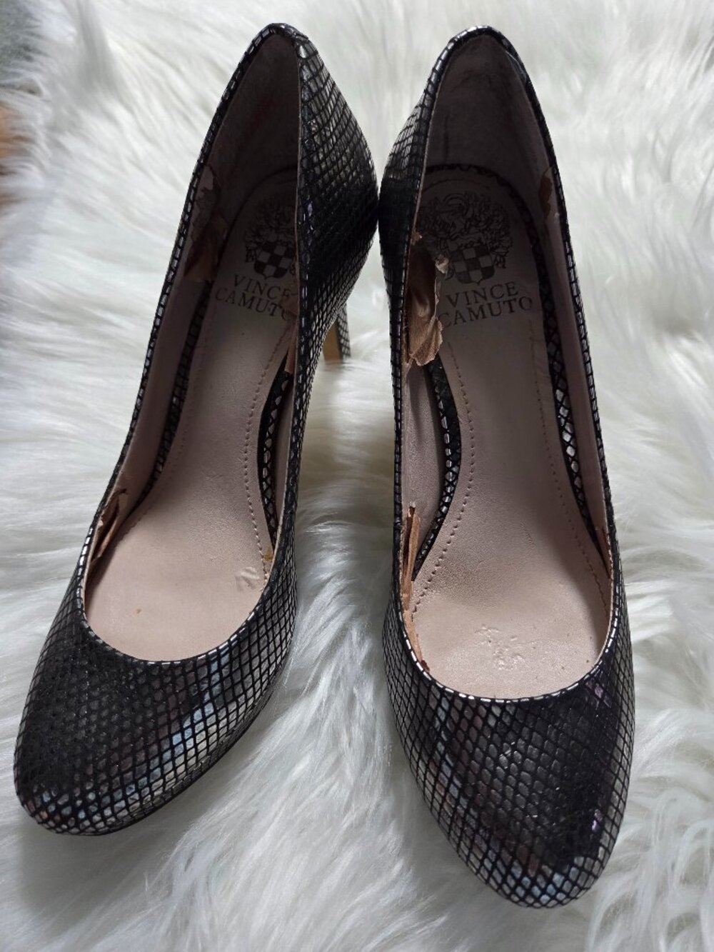 Vince Camuto Silver Metallic Platform Heels
